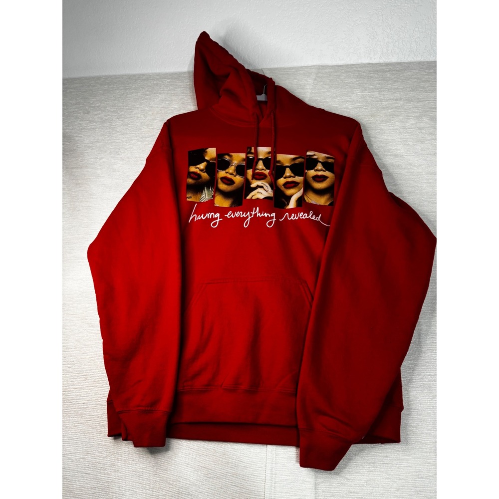 H.E.R. Having Everything Revealed Red Graphic Hoodie Sweatshirt Mens Medium